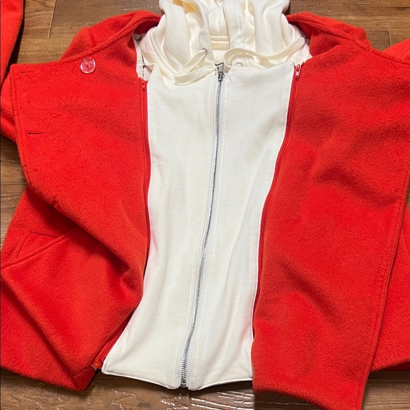 Maeve by Anthropologie Red Double-Breasted Coat with detachable Hood - Picture 9 of 12